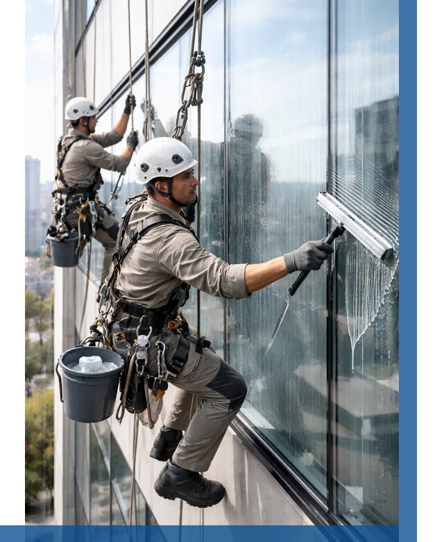Мойка окон альпинистами в Луховицах от 4655 р. | ВЫСОТНИК-Лхв