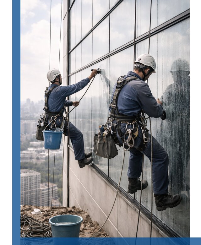 Профессиональная мойка фасадных окон альпинистами в Луховицах