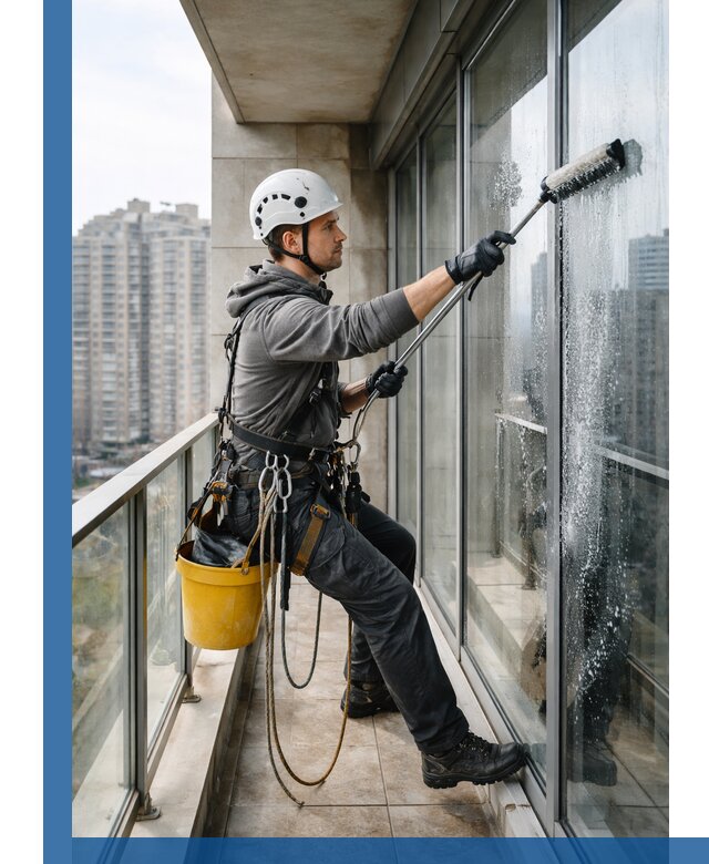 Профессиональная мойка балконного остекления в Луховицах