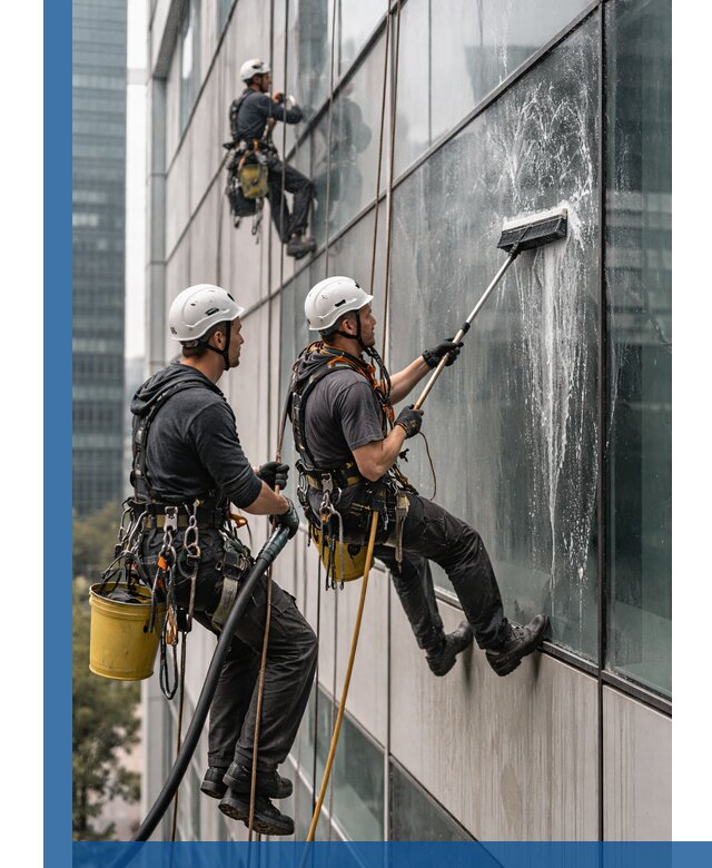 Профессиональная высотная мойка фасадов зданий в Луховицах