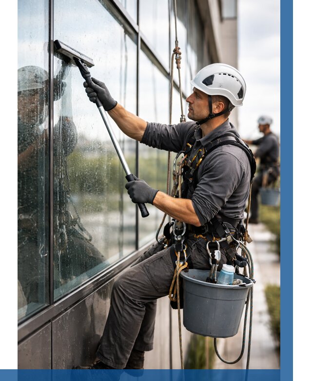 Мойка стеклянных фасадов в Луховицах от 207 р. | ВЫСОТНИК-Лхв