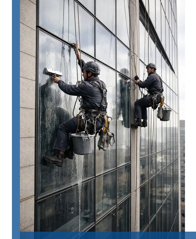 Профессиональная мойка стеклянных фасадов зданий в Луховицах