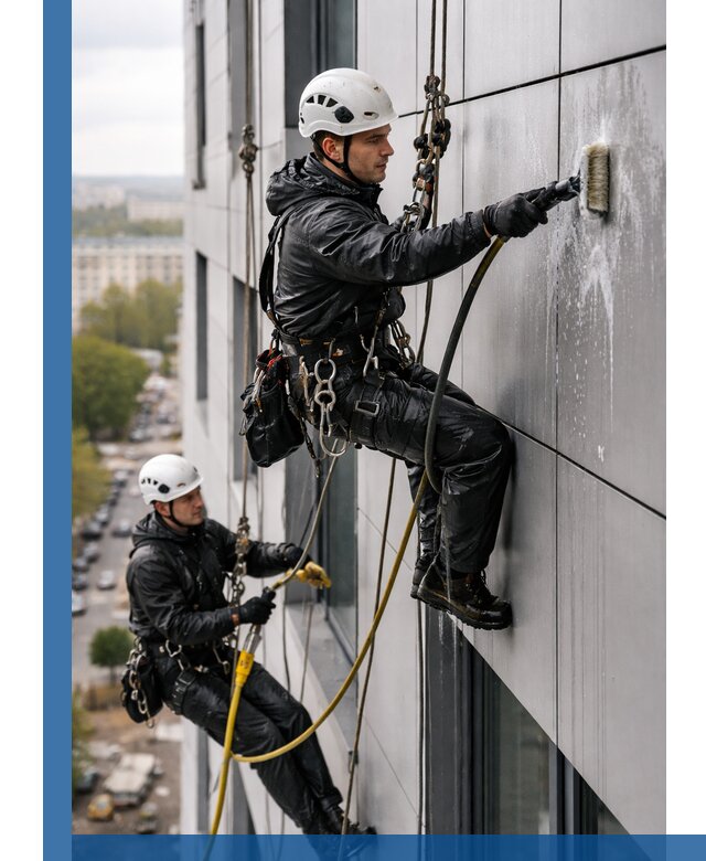 Профессиональная мойка фасада из композита в Луховицах