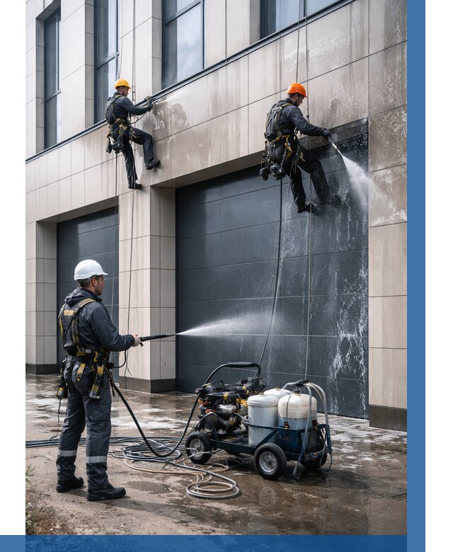 Послестроительная мойка фасада в Луховицах от 310 р. | ВЫСОТНИК-Лхв