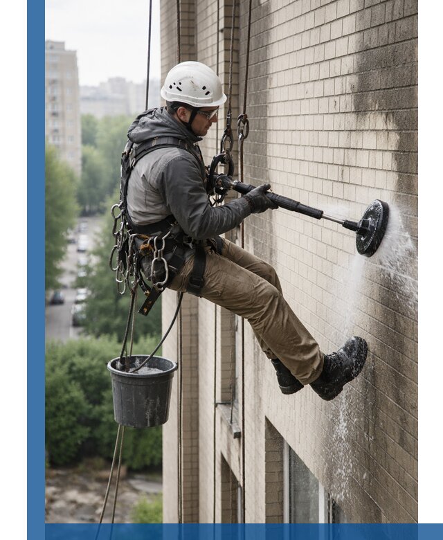 Очистка фасада от копоти в Луховицах профессионально и безопасно