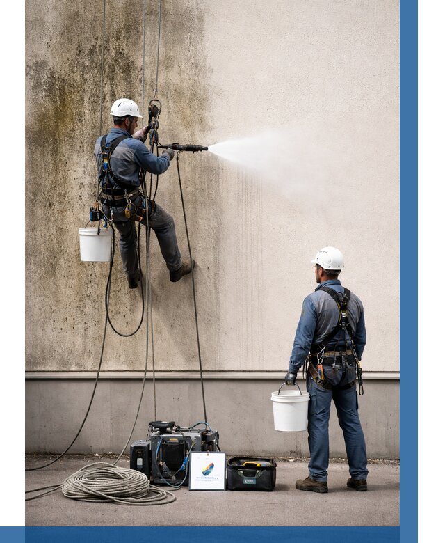 Очистка фасада от плесени в Луховицах от 310 р. | ВЫСОТНИК-Лхв