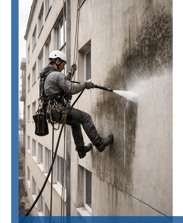 Профессиональная очистка фасадов от плесени в Луховицах