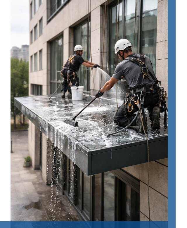 Мойка козырьков и навесов в Луховицах от 3621 р. | ВЫСОТНИК-Лхв