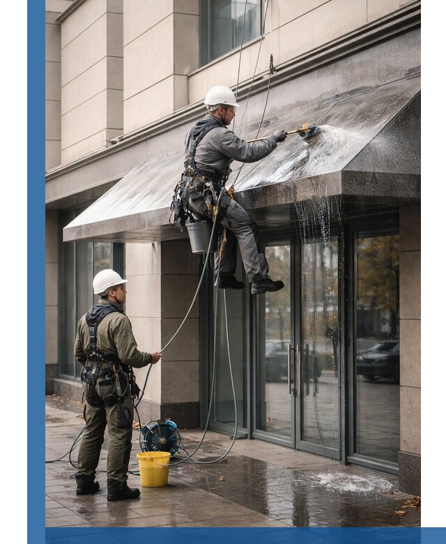 Профессиональная мойка козырьков и навесов в Луховицах