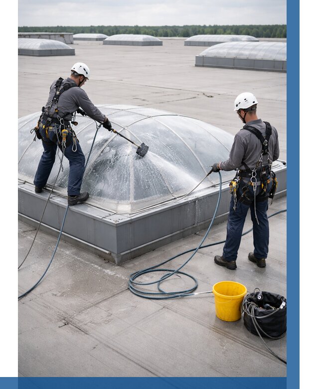 Мойка зенитных фонарей в Луховицах, заказать от 4655 р. | ВЫСОТНИК-Лхв