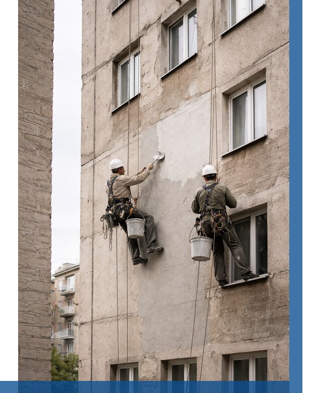 Косметический ремонт фасада в Луховицах от 1138 р. | ВЫСОТНИК-Лхв