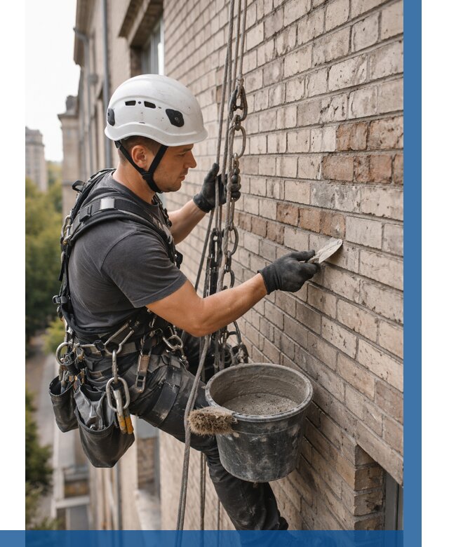 Ремонт кирпичной кладки фасада в Луховицах от 1862 р. | ВЫСОТНИК-Лхв