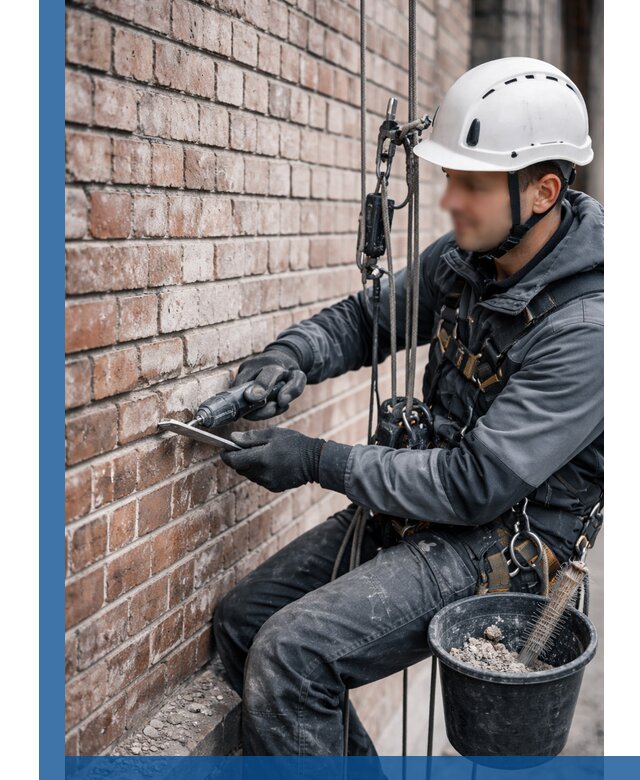 Расшивка кирпичных швов фасадов и стен, ремонт в Луховицах