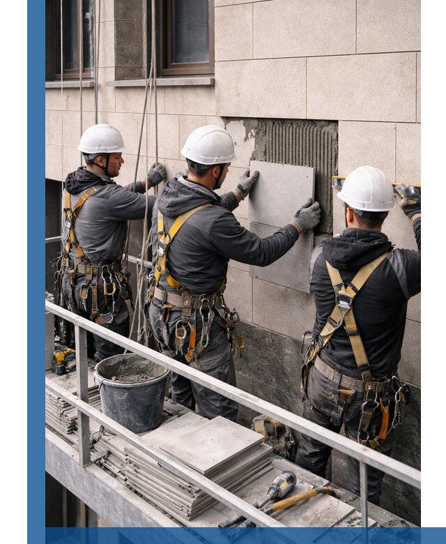 Ремонт облицовки фасада плиткой в Луховицах с гарантией