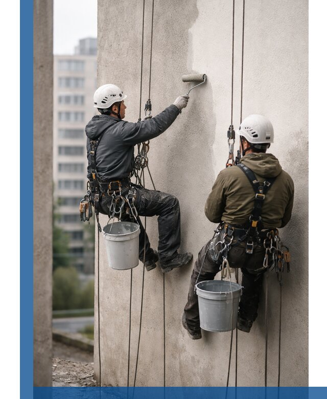 Покраска фасадов высотными альпинистами в Луховицах с гарантией