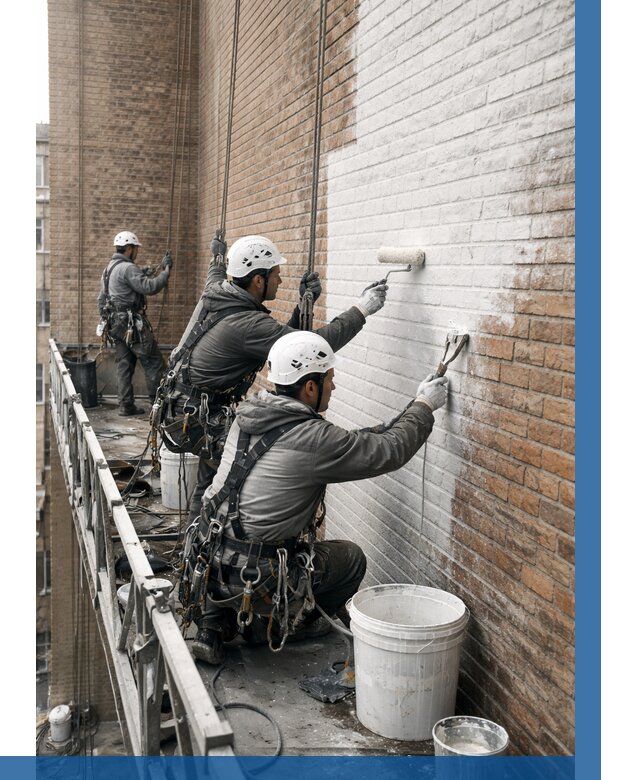 Покраска кирпичного фасада в Луховицах от 362 р. | ВЫСОТНИК-Лхв