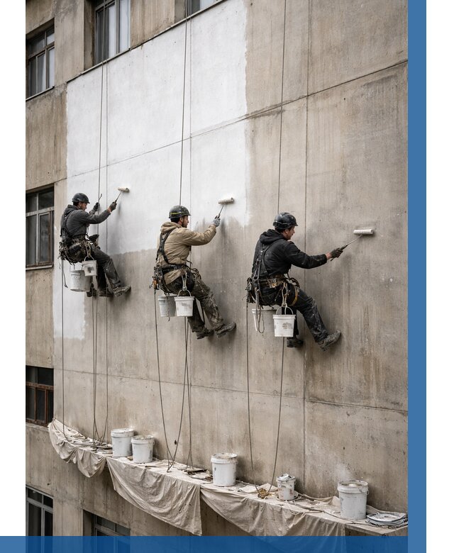 Покраска бетонного фасада в Луховицах от 362 р за м2 | ВЫСОТНИК-Лхв