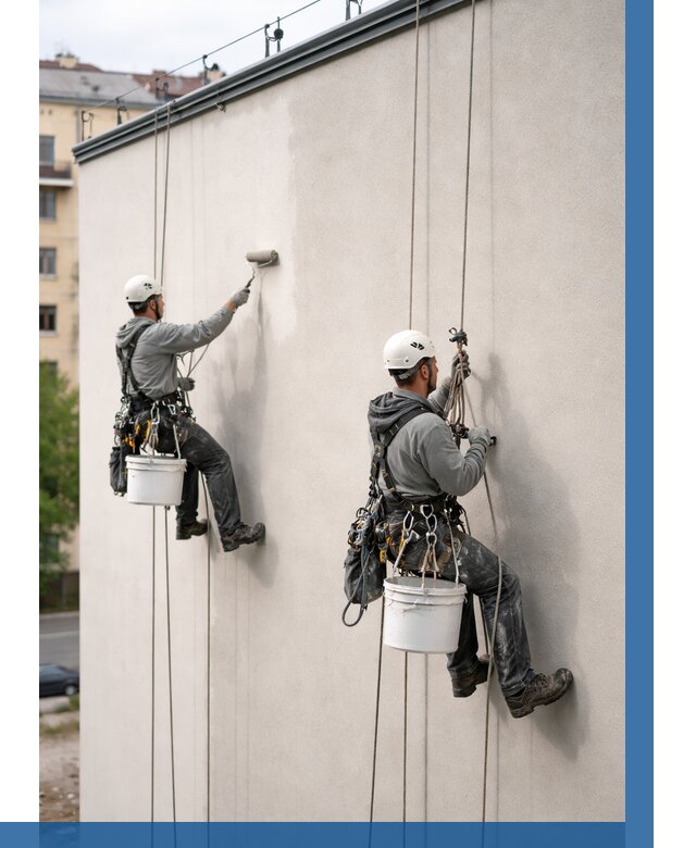 Покраска оштукатуренного фасада в Луховицах от 331 р. | ВЫСОТНИК-Лхв