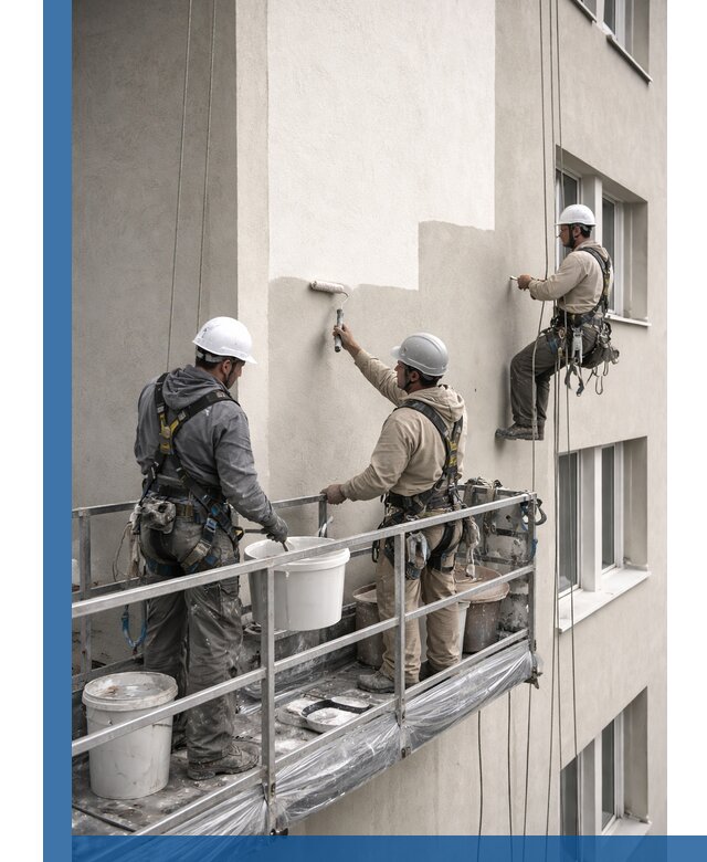 Покраска оштукатуренного фасада в Луховицах под ключ с гарантией