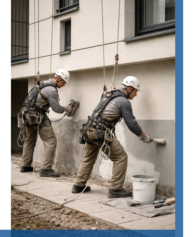 Окраска цоколя здания в Луховицах от 466 р. под ключ | ВЫСОТНИК-Лхв