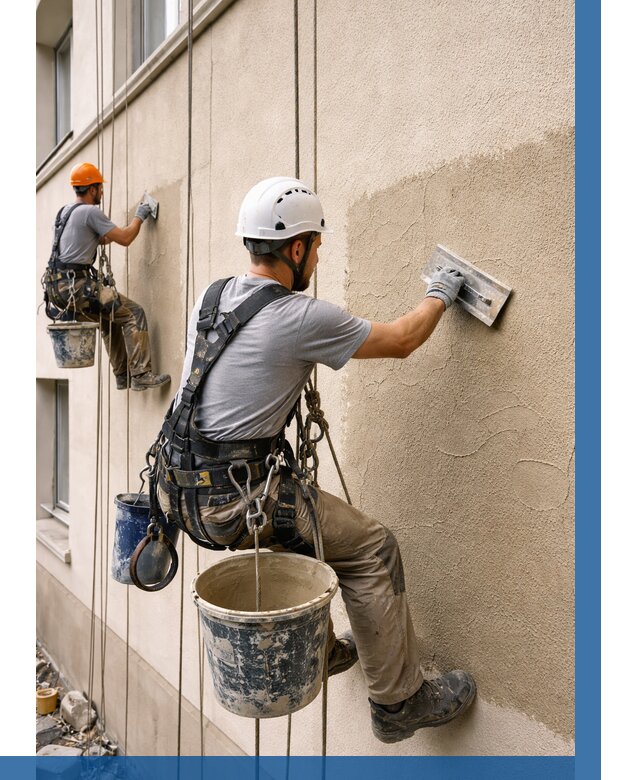 Декоративная штукатурка фасада в Луховицах от 1241 р. | ВЫСОТНИК-Лхв