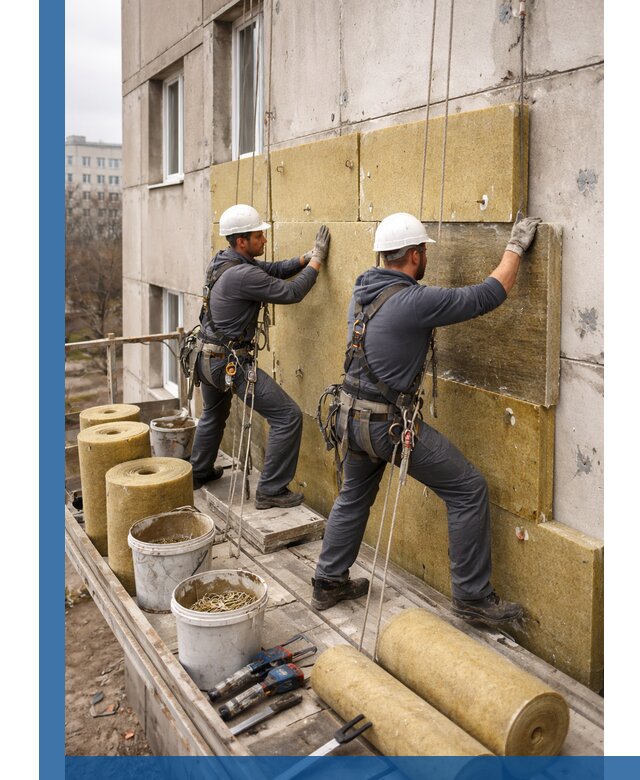 Утепление фасада минватой в Луховицах под ключ с гарантией