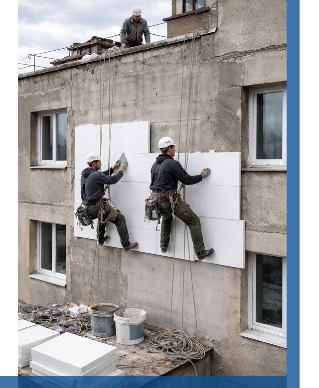 Утепление фасада пенополистиролом в Луховицах от 1862 р. | ВЫСОТНИК-Лхв