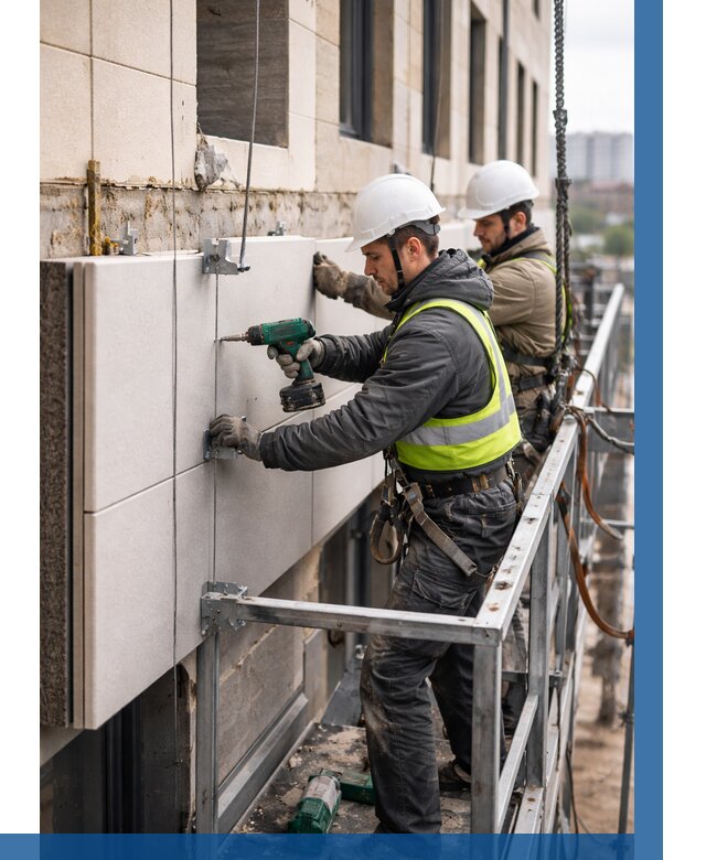 Монтаж фасадных термопанелей в Луховицах от 1552 р. | ВЫСОТНИК-Лхв