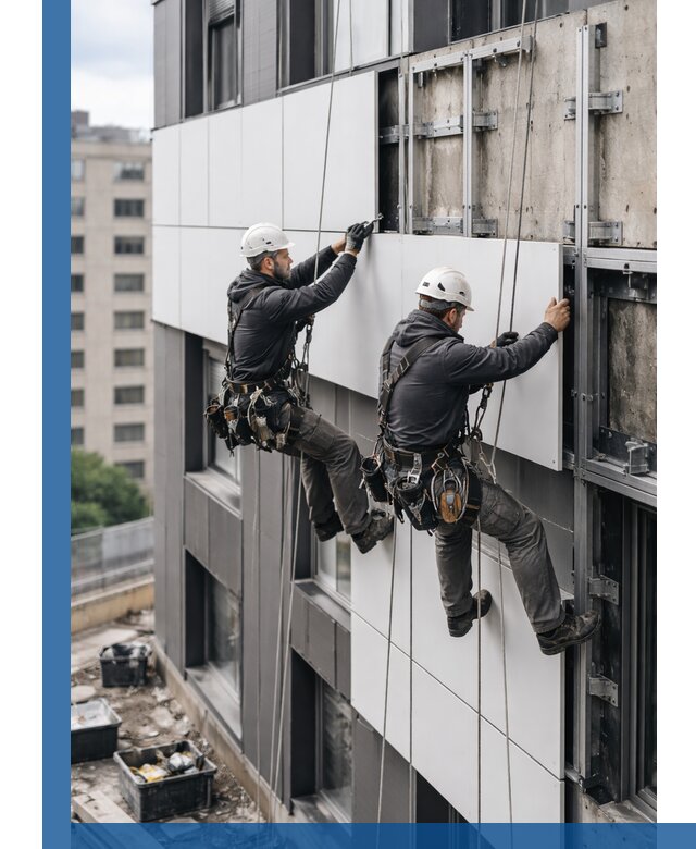 Монтаж композитных панелей фасада в Луховицах под ключ