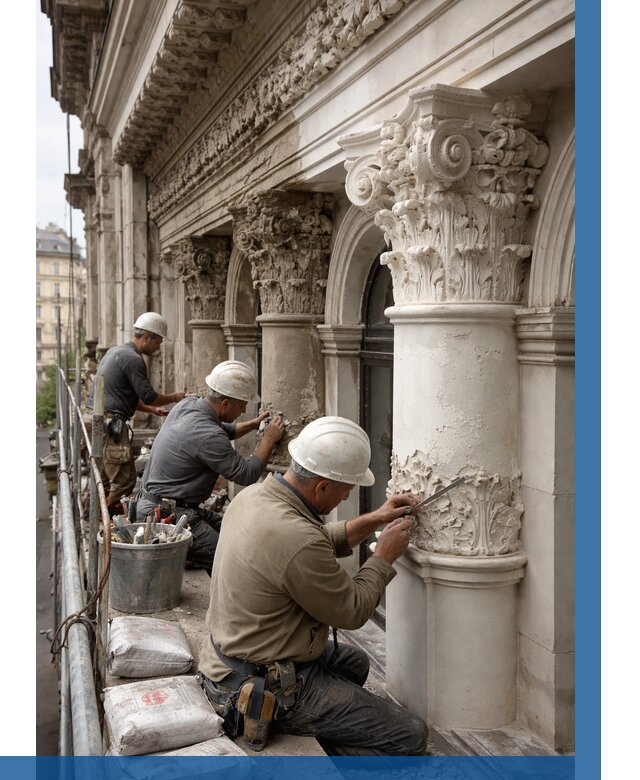 Реставрация фасадной лепнины в Луховицах от 2586 р. | ВЫСОТНИК-Лхв