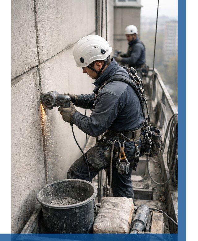 Штробление межпанельных швов в Луховицах от 1241 р. | ВЫСОТНИК-Лхв