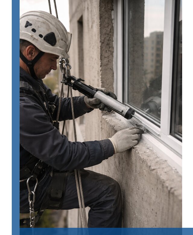 Герметизация оконных швов снаружи в Луховицах профессионально