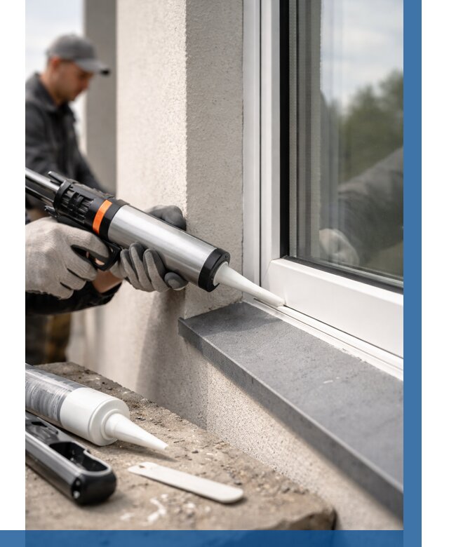 Герметизация монтажных швов окон в Луховицах от 672 р. | ВЫСОТНИК-Лхв