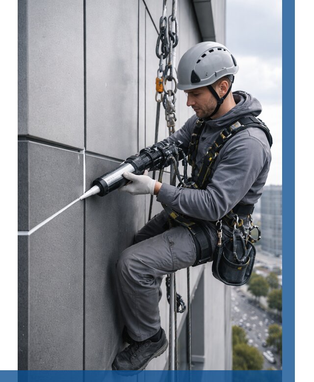 Герметизация стыков фасадных панелей в Луховицах от 6724 р.| ВЫСОТНИК-Лхв