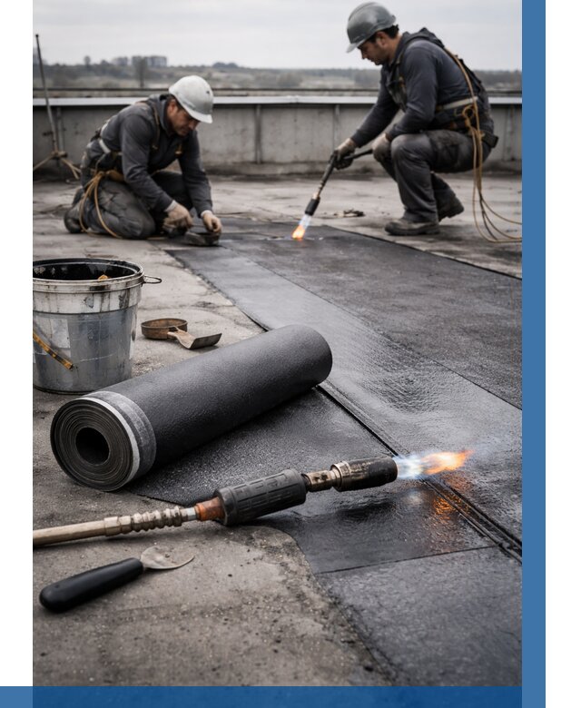 Ремонт рулонной кровли в Луховицах от 672 р. | ВЫСОТНИК-Лхв