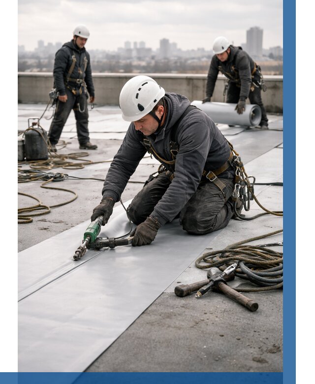 Ремонт мембранной кровли в Луховицах от 1862 р./м2 | ВЫСОТНИК-Лхв