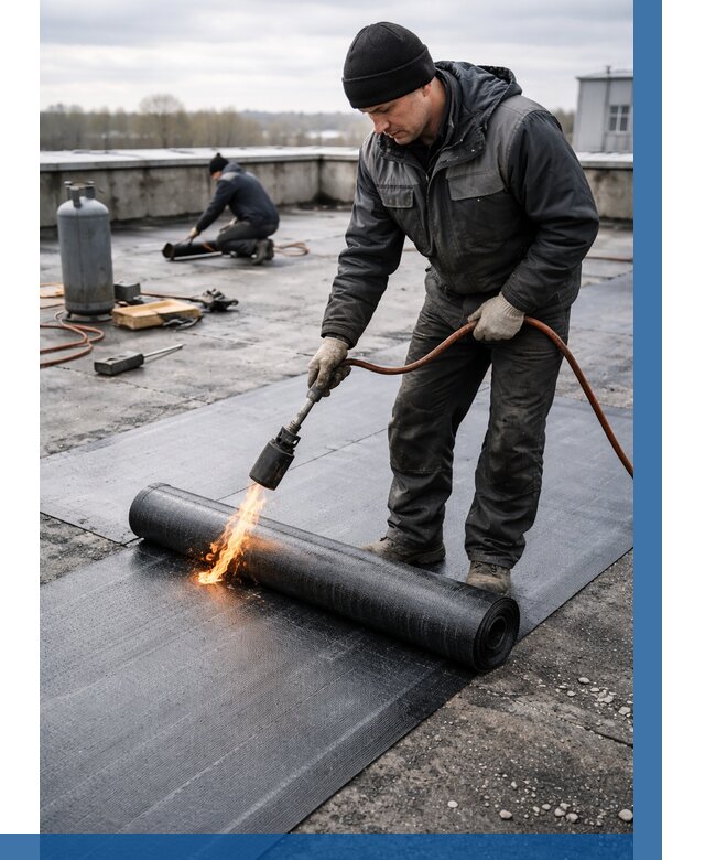 Ремонт наплавляемой кровли в Луховицах от 724 р. | ВЫСОТНИК-Лхв