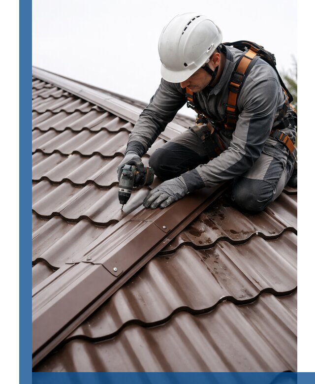 Ремонт металлочерепицы на крыше в Луховицах профессионально