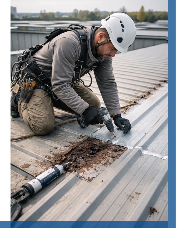 Ремонт профнастила на кровле в Луховицах от 724 р. | ВЫСОТНИК-Лхв