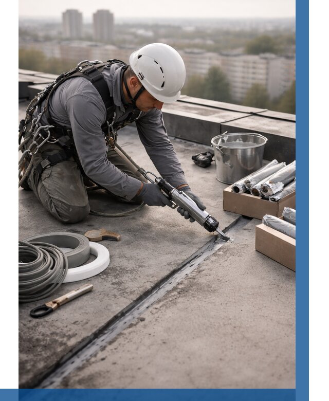 Герметизация швов кровли в Луховицах от 466 р./м2 | ВЫСОТНИК-Лхв