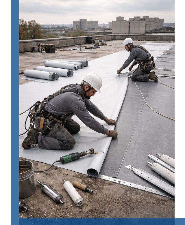 Монтаж мембранной кровли в Луховицах для промышленных зданий