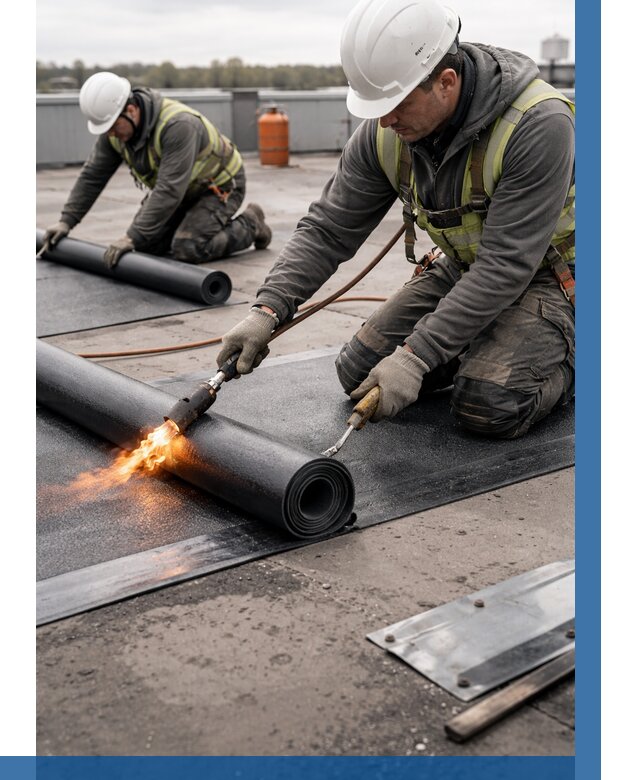 Монтаж наплавляемой кровли в Луховицах от 879 р. — ВЫСОТНИК-Лхв