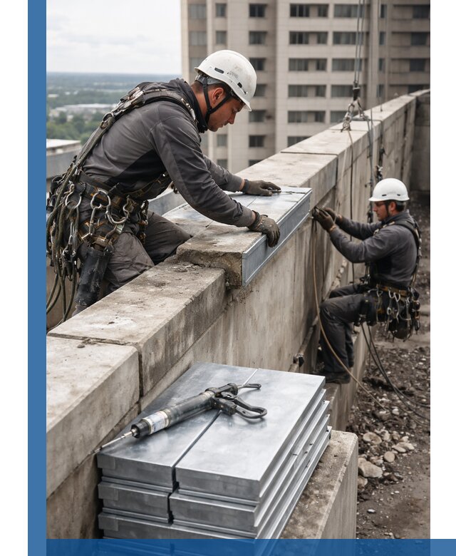 Замена парапетных крышек и установка новых в Луховицах