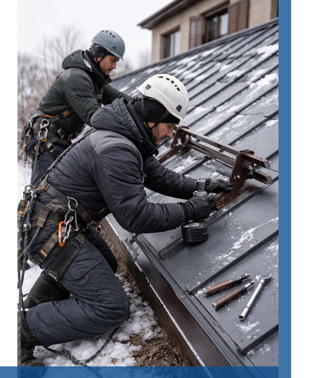 Монтаж снегозадержателей в Луховицах от 466 р. | ВЫСОТНИК-Лхв