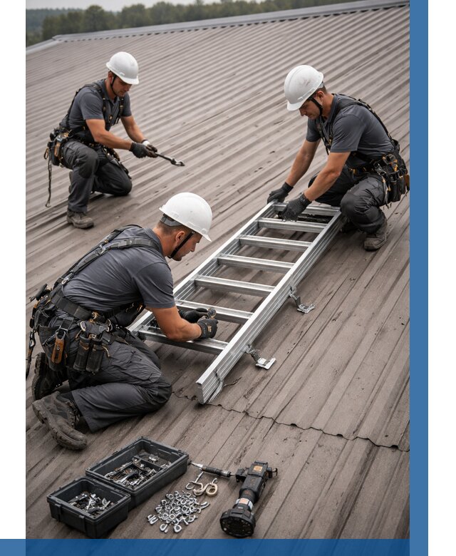 Монтаж кровельной лестницы в Луховицах от 4655 р. | ВЫСОТНИК-Лхв