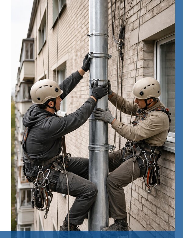 Замена водосточных труб в Луховицах от 6724 р. | ВЫСОТНИК-Лхв