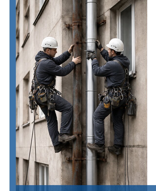 Замена водосточных труб в Луховицах: монтаж и демонтаж под ключ