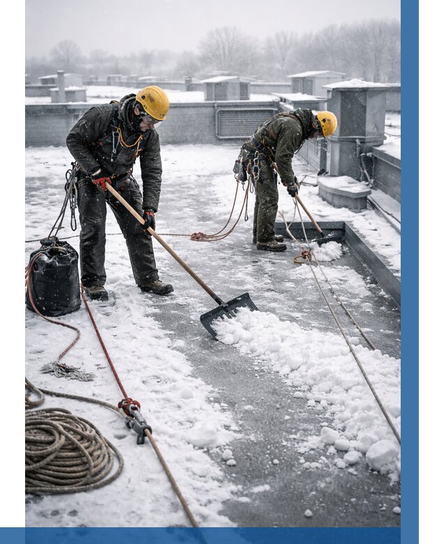 Очистка крыши от снега в Луховицах от 7759 р. | ВЫСОТНИК-Лхв