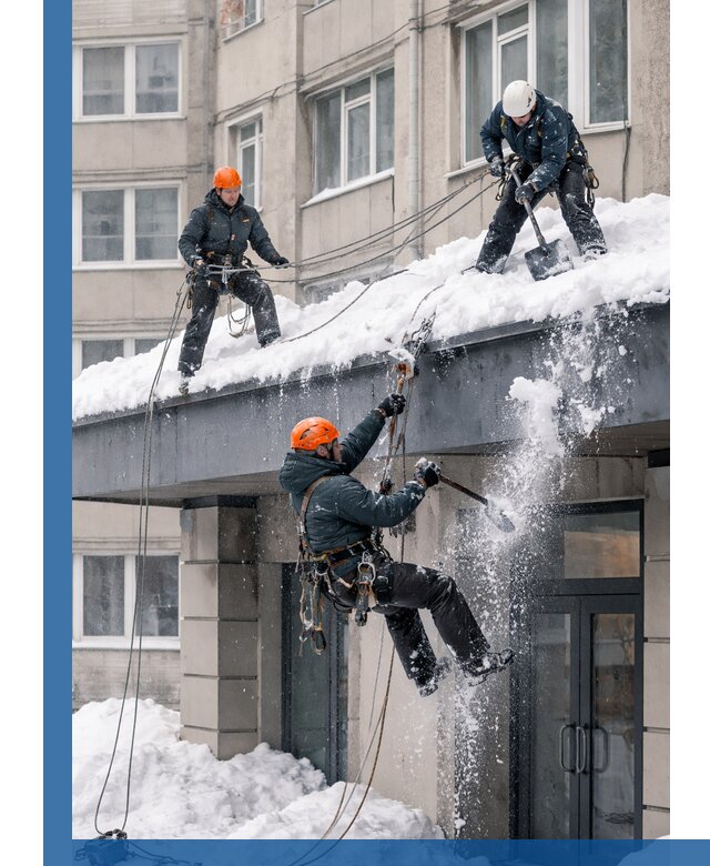 Безопасная очистка навесов от снега в Луховицах круглогодично