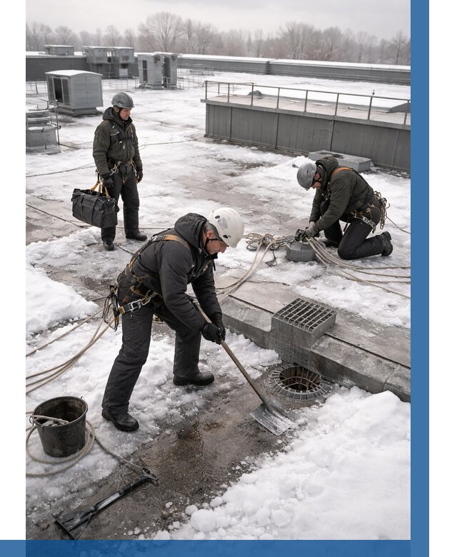 Абонентское обслуживание кровли зимой в Луховицах от 8276 р. | ВЫСОТНИК-Лхв